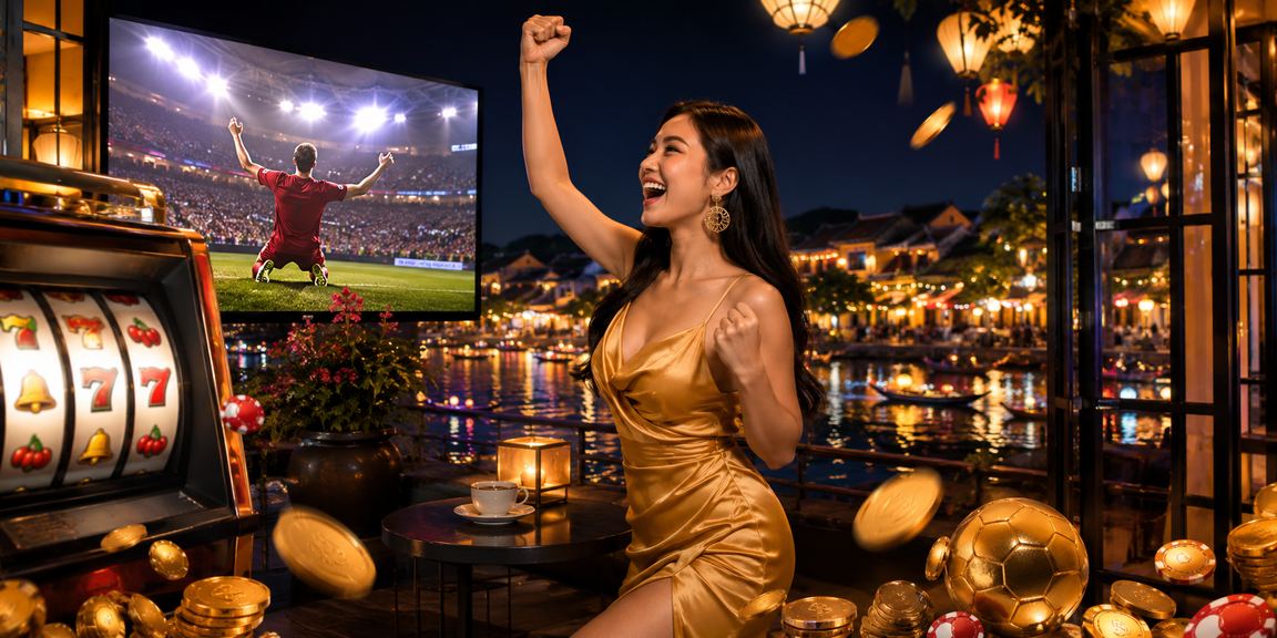 Khung cảnh phố cổ Hội An kết hợp trải nghiệm game trực tuyến và cà phê Việt Nam